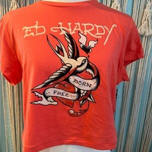 NWT Ed Hardy tattoo flash top